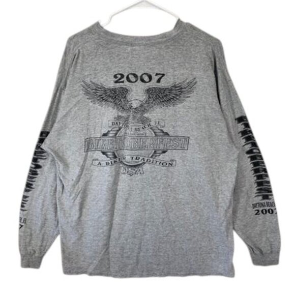 Biketoberfest 2007 T-Shirt Mens XL Gray Daytona Beach Long Sleeve Motorcycle VTG - Picture 1 of 8